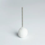Bosko replacement primer brush standing upright showing round white bristle head and full twisted wire stem
