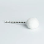 Bosko replacement primer brush close-up showing round white bristle head and twisted wire stem on light background
